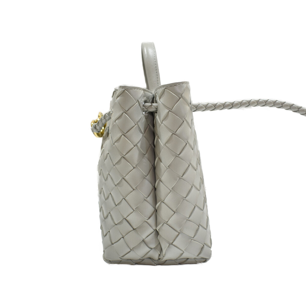 Bottega Veneta Gray Andiamo Lambskin Shoulder Bag